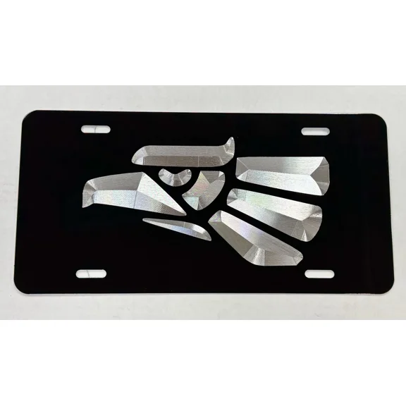 Hecho En Mexico Eagle Head Car Tag Diamond Etched Engraved Metal License Plate
