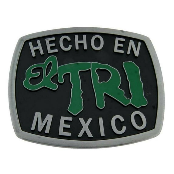 Hecho en Mexico Belt Buckle Eagle Green Metal Vaquero El Tri Mexican Soccer Team