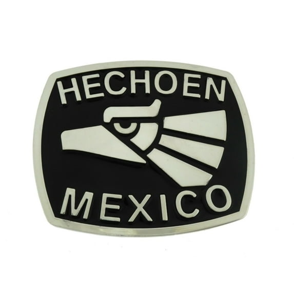 Hecho en Mexico Belt Buckle Mexican Eagle Vaquero Western Original Logo Silver
