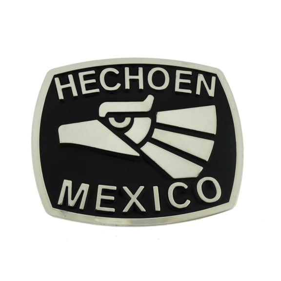 Hecho en Mexico Belt Buckle Mexican Eagle Vaquero Western Original Logo Silver