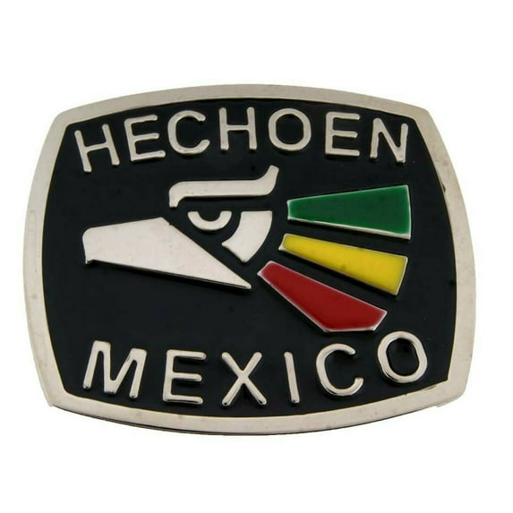 Hecho en Mexico Belt Buckle Mexican Flag Colors Big Eagle Vaquero Western Rodeo