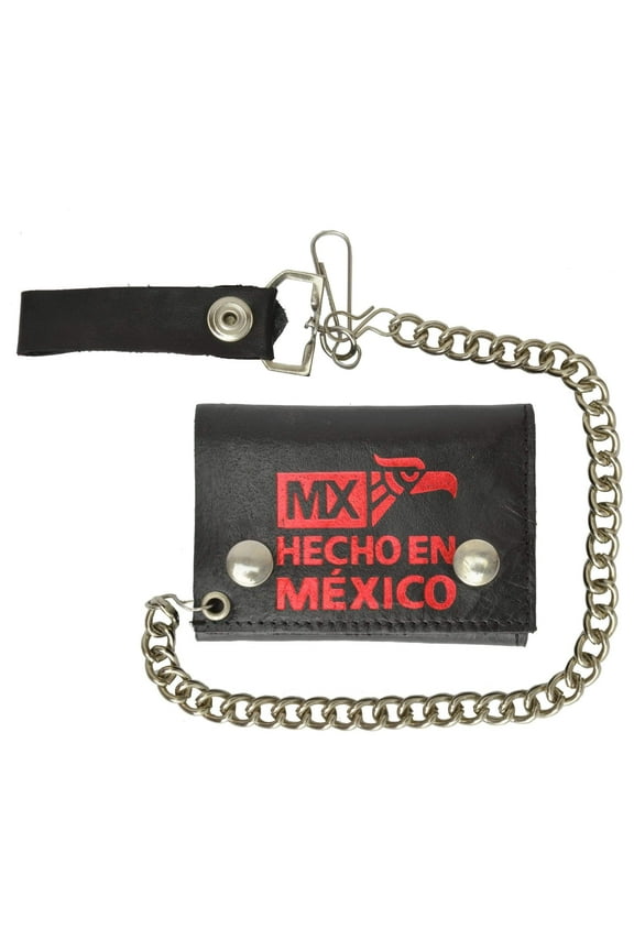 Hecho en Mexico Genuine Leather Trifold Chain Wallet 946-34 (C)