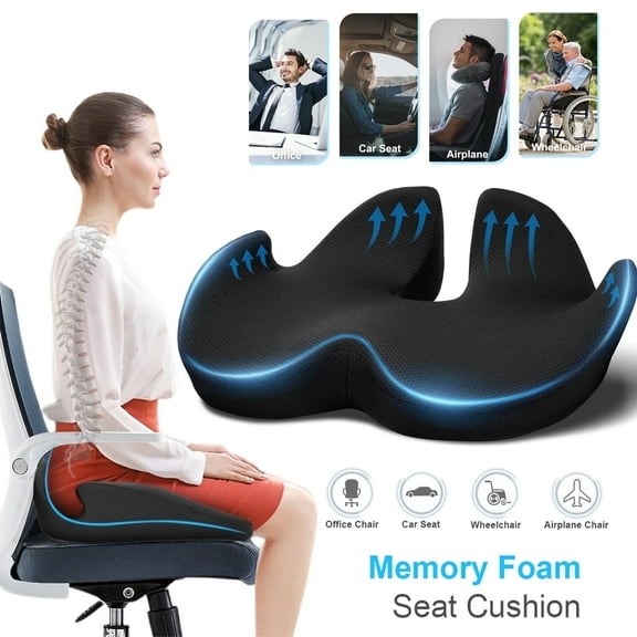 HechoVinen Seat Cushion,Memory Foam Coccyx Cushion Pressure Relief for Hip, Tailbone, Coccyx, Sciatica,Ergonomic Seat Cushion for Office Chair, Wheelchair, Car Seat