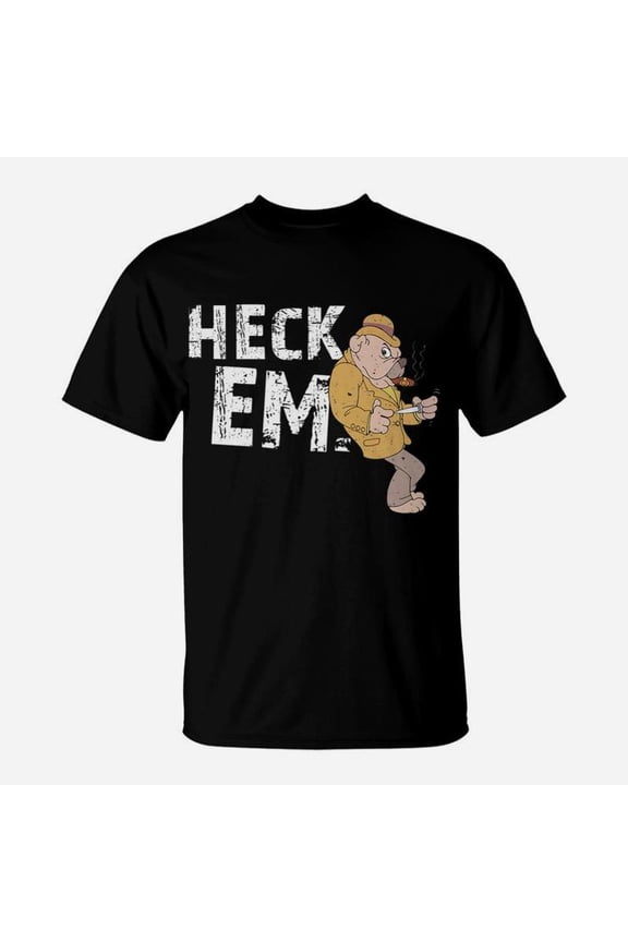 Heck Em Dog Funny Cute Meme Gift Distressed TShirt