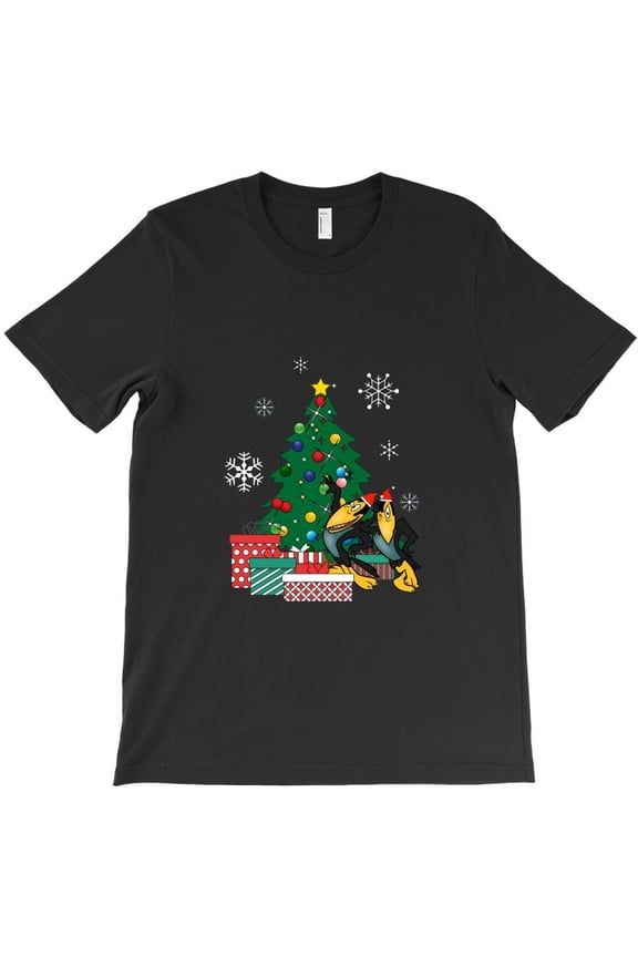 Heckle And Jeckle Around The Christmas Tree Funny Holiday Cartoon Graphic H8042 Unisex T-Shirt, Up to 5XL Available