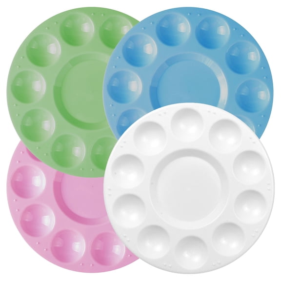 Hecnuo,4Pc Color Mixing Palette White Pink Blue Green,Watercolor Washable Pigment Painting Pack,for Watercolor Washable Pigment Painting Pack for Crafts