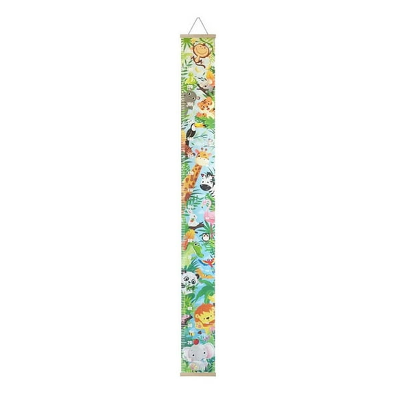 Hecnuo,Animal Jungle Canvas Wall Hanging Ruler,Growth Height Measuring Chart for Bedroom Decor,for Animal Jungle Canvas Wall Hanging Height Measuring Ruler