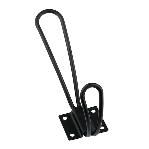 Hecnuo,Black Rustic Wall Mounted Coat Hooks,Double Vintage Hanging Wire Hook Rack,For Hanging Coat On Rustic Wall Rack