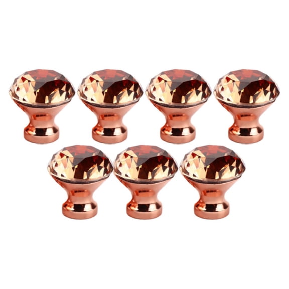 Hecnuo,Crystal Glass Drawer Pulls 10Pcs,Single Hole Diamond Handle Rose,For Pulling Drawer With Diamond Knob