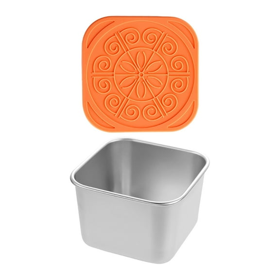 Hecnuo,Leakproof Stackable Snack Pots,Small Stainless Food Containers with Silicone Lids,for Storing Snacks in Small Containers