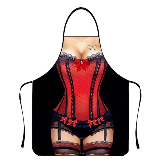 Hecnuo,The Cook Sexy Apron Playful Kitchen,with Fun Patterns Easy Clean Polyester Perfect for Cooking Parties & Indoor Activities,for Wearing During Cooking Parties