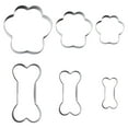 thumbnail image 1 of Hecteas Biscuit Moulds,Biscuit Mold,Cookie Cutters 6 Pcs Bone and Dog Footprints Cookie Cutters Set Stainless Cutters Dog Cookie Cutter Dog Cutters for Homemade A(6-Piece Cookie Mold Set-Silver), 1 of 7