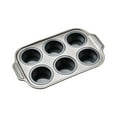 thumbnail image 1 of Hecteas Cake Mould,Dessert Molds,Silicone Pan 6 Cups Mini Pans with Metal Frame Nonstick To Easily Out for Baking Homemade Breads Cupcakes Egg Silicone Tin Cupcake Pan(1*Cake Mold-Gray), 1 of 5