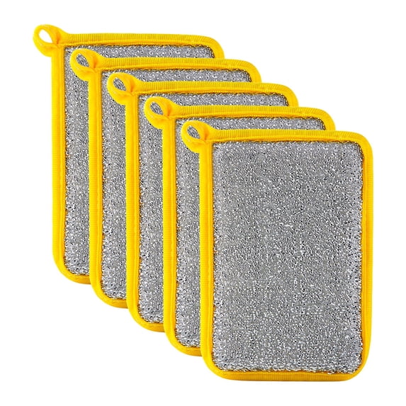 Hecteas Cleaning Balls,Cleaning Ball,Kitchen Dish Sponge for Washing Dishes Cleaning Kitchen Upgrated Sponges Multipurpose Sponges for and Dry Non Scratch Ki(5Pcs Kitchen Dish Sponge-Yellow)