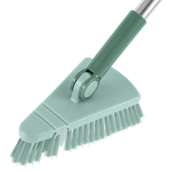 Hecteas Cleaning Brush - - Triangular Floor Brush Long Handle Hard Brush Corner Tile Toilet Bathroom Clean Toilet Floor Brush(1*Floor Brush - Blue)