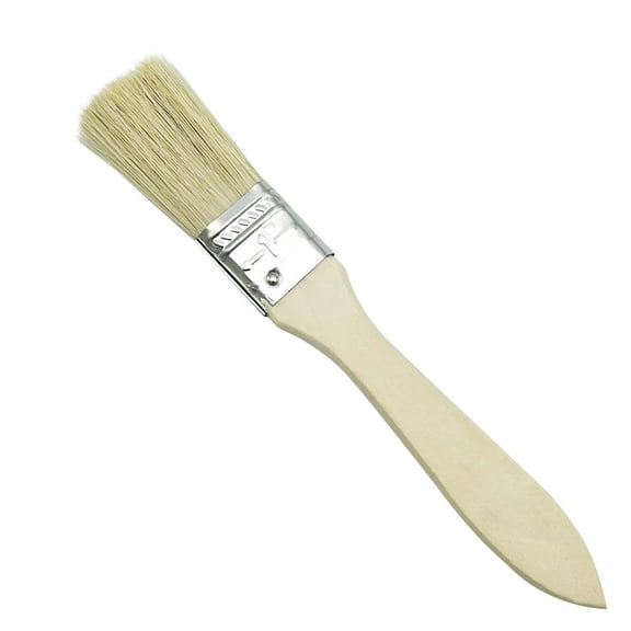Hecteas Cleaning Brush,Wooden Handle Paint Brush Heat Bbq Grill Brush with Stainless for Outdoor Use(1 Brush-Khaki)