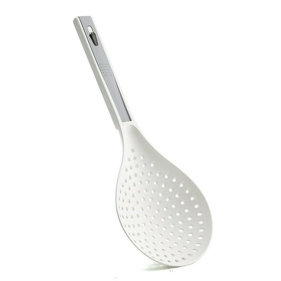 Hecteas Cooking Utensils - - Plastic Kitchen Strainer Spoon Multifunctional Spoon Spoon Strainer with Handle Kitchen Cooking Utensils(1 X Drainer Spoon - White)