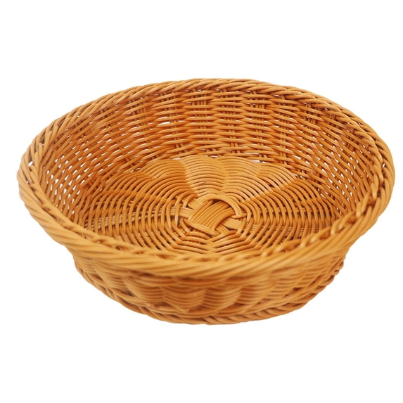 Hecteas Food Storage,Storage Rack,Handmade Rattan Bread Baskets Round Wicker Fruit Basket for Serving(1 Organizer Basket-Brown)