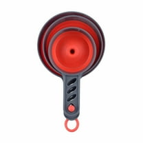 Hecteas Funnel - Kitchen Funnel - 3 Pcs Kitchen Funnels Silicone Funnels for Liquid Transfer Wide Mouth Funnels for Mason Jars Large Medium(Folding Plastic Funnel Set - Red)