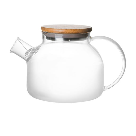 Hecteas Glass Bottle,Cups,Glass Teapot Stovetop Microwave Glass Tea Kettle with Lid and Removable Filter Spout Heatproof Borosilicate Glass Teapot(1X Glass Teapot Kettle-Clear)