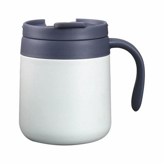 Hecteas Glass&Bottle,Kitchen Cups,Coffee Mug with Handle 12Oz Insulated Stainless Coffee Travel Mug Double Wall Vacuum Reusable Coffee Cup with Lid(Cup*1-White)