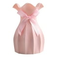 thumbnail image 1 of Hecteas Glass&Bottle - Kitchen Cups - Versatile Vase Modern Flower for Dried Arrangements Shatterproof Scratch Plastic with Bow Decoration Elegant Home White(1 Vase - Pink), 1 of 9