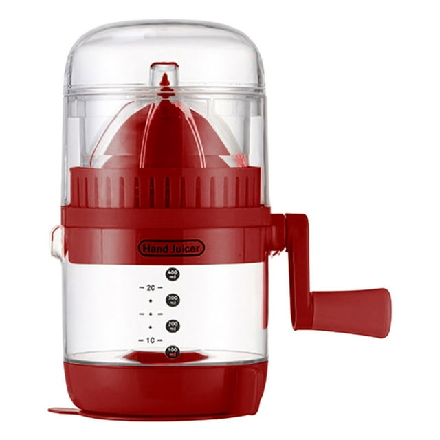 Hecteas Juicer - Household Juicer - Manual Juicer Hand Crank Orange Lime Juicer Easy and Efficient Juice Extractor and Lime Manual Squeezer Kitchen Tool(1 Small Juicer - Red