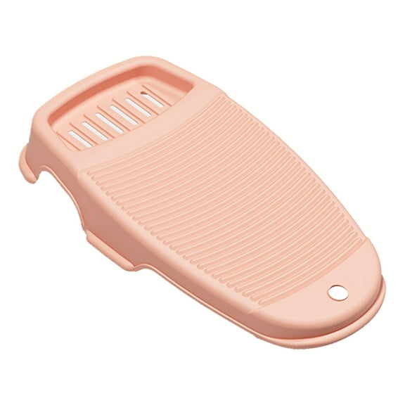 Hecteas Kitchen Cleaning Supplies - Kitchen Cleaning Appliances - Hand Washing Board with Soap Holder Plastics Portable & Hangable Laundry Board Clothes Cleaning Tools(1 Scrubboard - Pink)