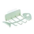 thumbnail image 1 of Hecteas Rack - Storage Rack - Shower Wall Soap Holder Fishbone Self Draining Soap Dish with Hook No Drilling Required Bathtub Kitchen Adhesive Wall(1*Household Bathroom Shelf - Green), 1 of 3