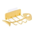 thumbnail image 1 of Hecteas Rack - Storage Rack - Shower Wall Soap Holder Fishbone Self Draining Soap Dish with Hook No Drilling Required Bathtub Kitchen Adhesive Wall Mounted Soap Dish(1*Home Bathroom Shelf - Yellow), 1 of 3