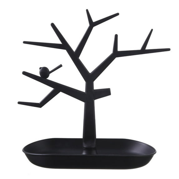 Hecteas Rack - Storage Rack - Stand Jewelry Display Jewelry Tree Organizer Necklaces and Earrings Ring Tree Holder Display Jewelry Tower Tree(1X Creative Small Tree Jewelry Holder - Black)