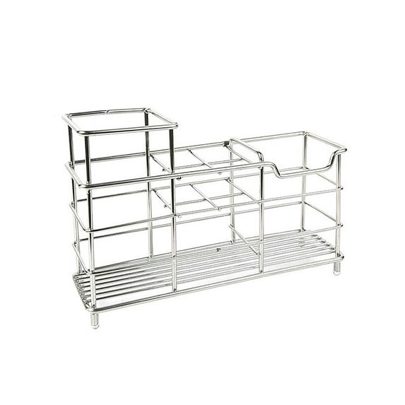 Hecteas Rack,Wire Shelving,Small Toothbrush Holder for Bathroom Multi Slot Stainless Steel Bathroom Accessory Organizer(One Toothbrush Holder.-White)