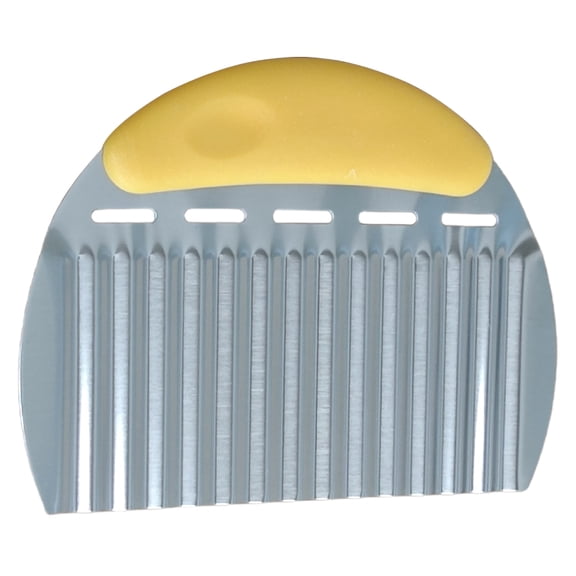 Hecteas Stainless Steel Crinkle Cutter Wavy Knife – French Fry Slicer and Vegetable Chopper for Potatoes Carrots Cucumbers, Serrated Wave Blade
