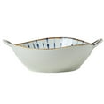 thumbnail image 1 of Hecteas Tableware - Ceramic Bowls - Pasta Bowl Dinnerware for Kitchen with Double Handles Rustic Porcelain Pasta Bowl Japanese for Cereal Pasta Ramen Salad and Soup Underglaze Print(One Bowl. - Blue), 1 of 6