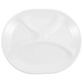 thumbnail image 1 of Hecteas Tableware - Plastic Dining Plate - 4 Divided Plates Dinner Plate Household Dish Compartment Plate(Plate*1Pc - White), 1 of 6