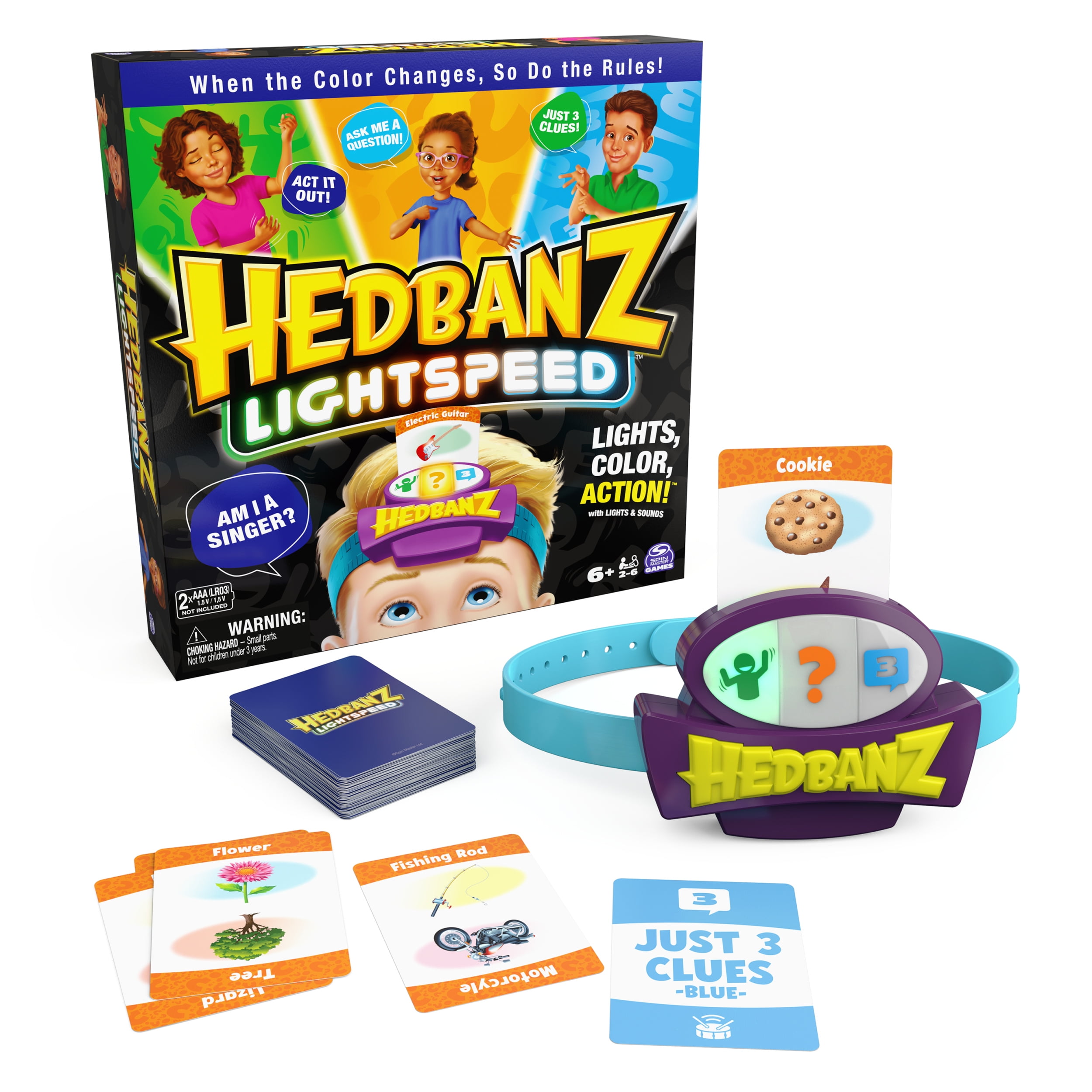 Hedbanz Lightspeed Game with Lights & Sounds Family Games Games for