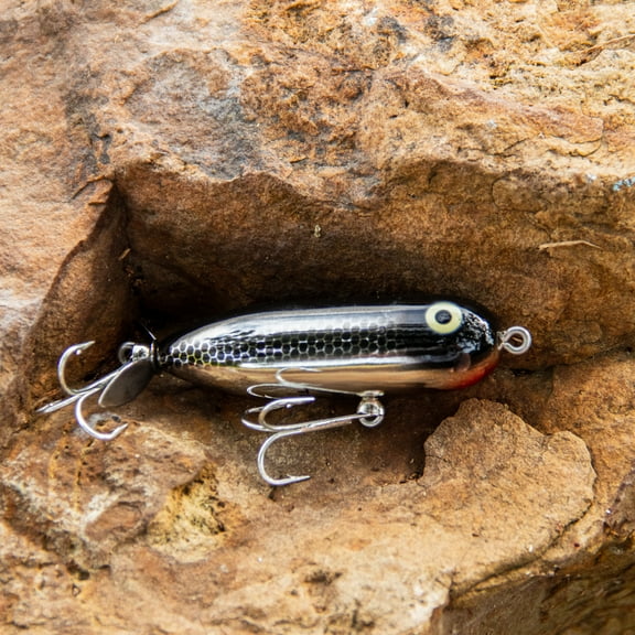 Heddon Baby Torpedo Topwater Black Shiner 2 1/2" 3/8 oz.