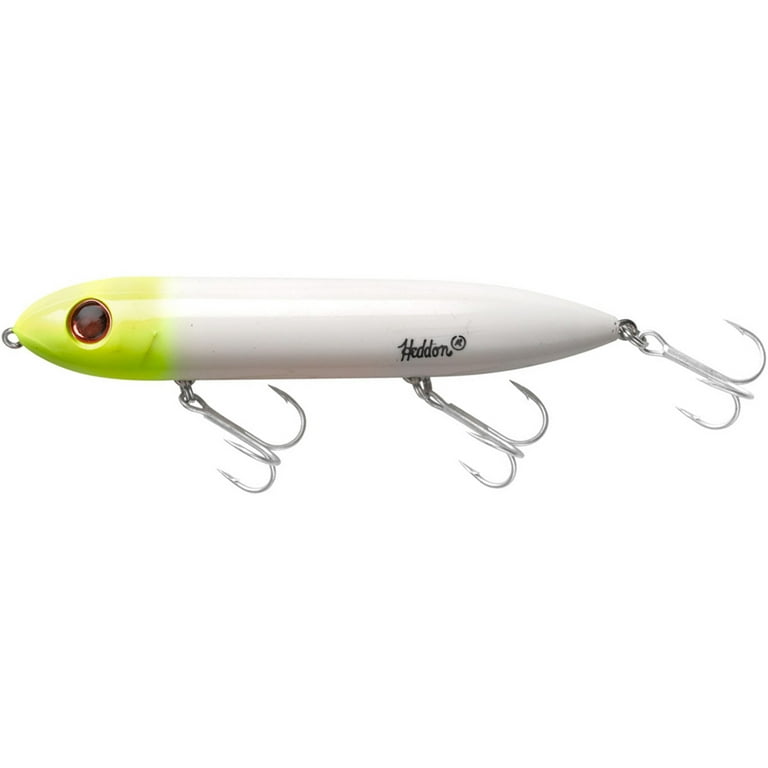 Heddon Super Spook 7/8 oz Saltwater Fishing Lure - White/Chartreuse Head 