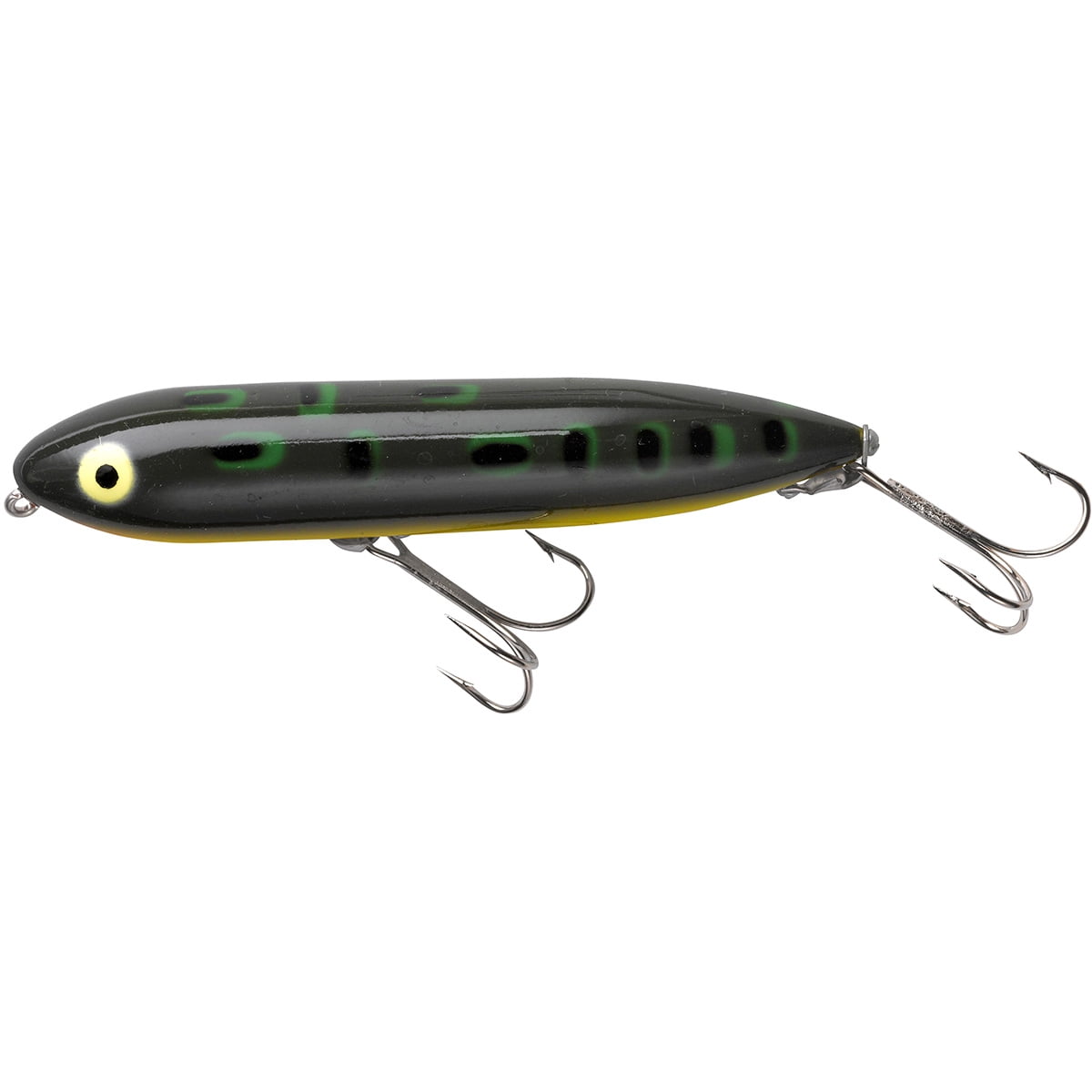 Heddon Zara Spook Fishing Lure Hard Bait Black Shiner 4 1/2 in 3/4