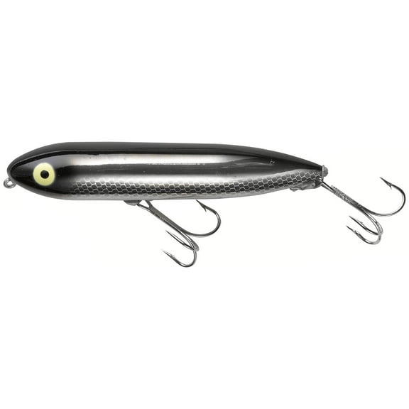 Heddon Zara Spook Fishing Lure Hard Bait Black Shiner 4 1/2 in 3/4 oz