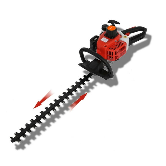 Hedge Trimmer, 1 Set 24 Inch Fuel-efficient Low Voice High-powered Hedge Trimmer Double Side Blade 26cc Gas Bush Cutter