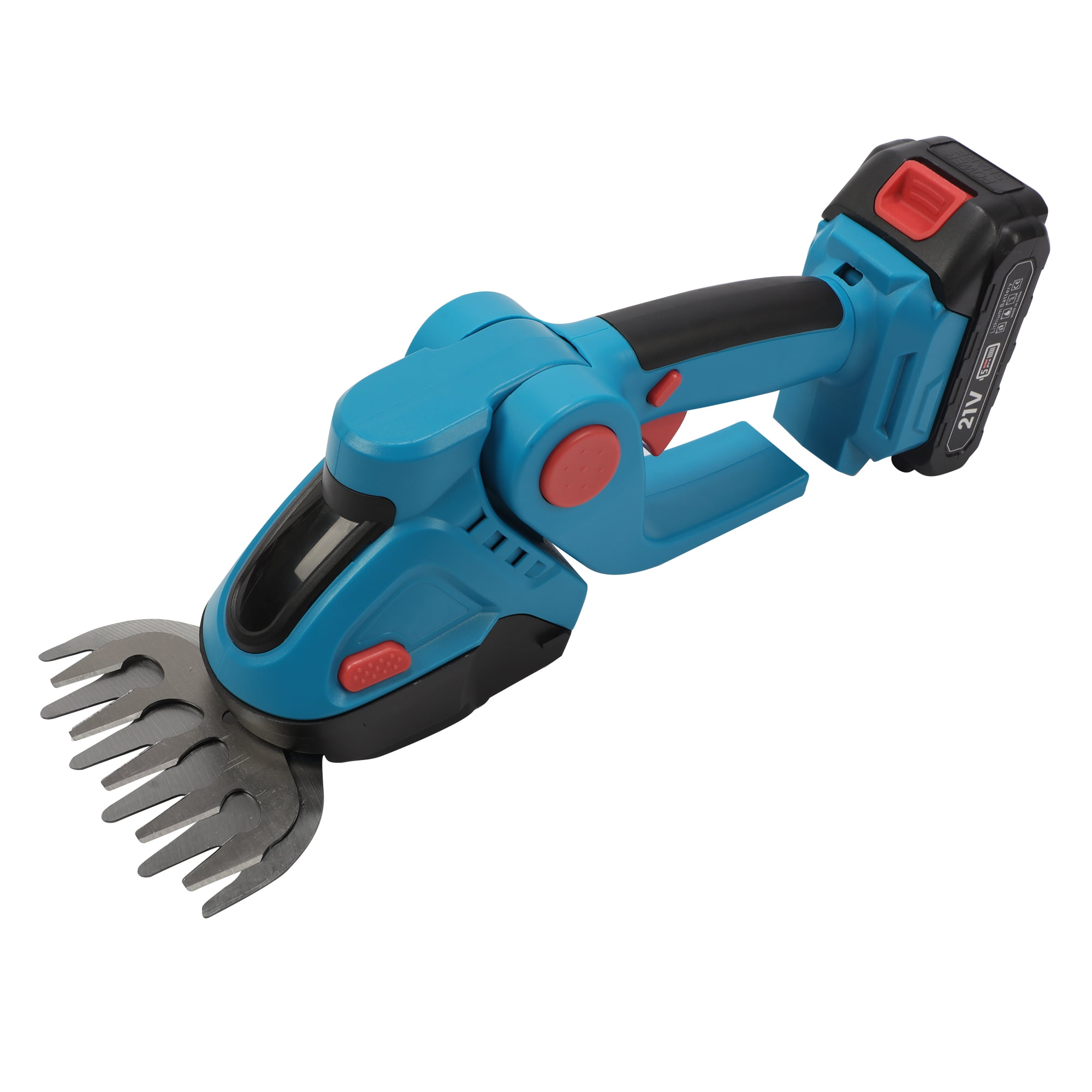 Hedge Trimmer Cordless with Battery and Charger 21V Electric Brush Grass Shrub Trimmer 2 in 1 Handheld Mini Grass Shears Grass Cutter Battery Powered Hedge Trimmer for Garden, Yard and Lawn
