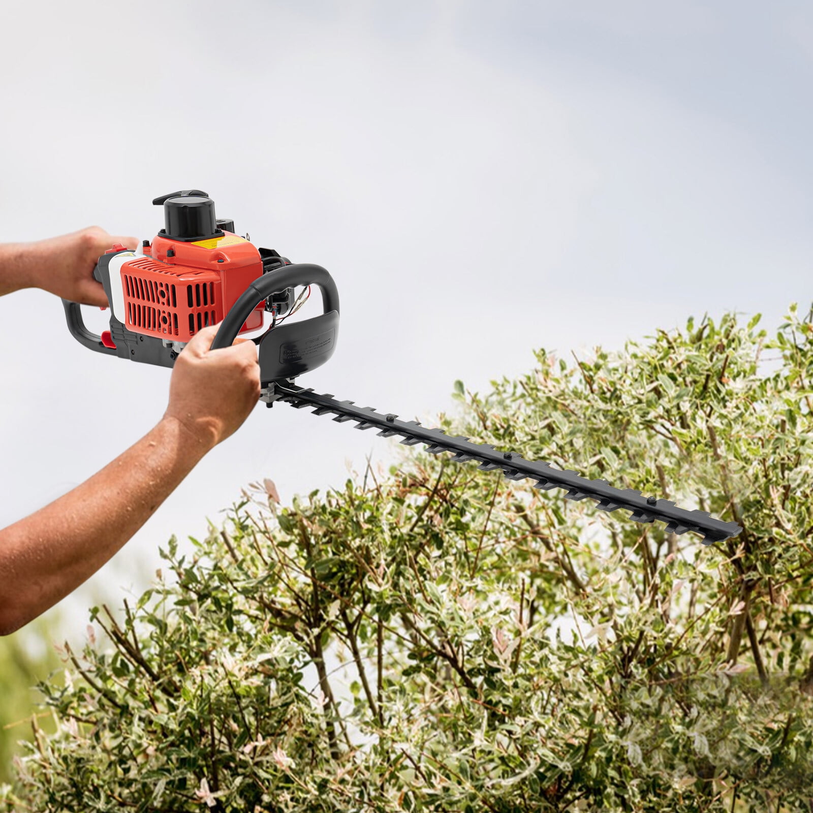 Hedge Trimmer Cordless Double-Edged Hedge Machine 22.5cc 2-Stroke Engine 0.65kw 8000-12000r/min 44.5*9.4*5.9in for Gardening Modeling, Greening Pruning, Tea Harvesting
