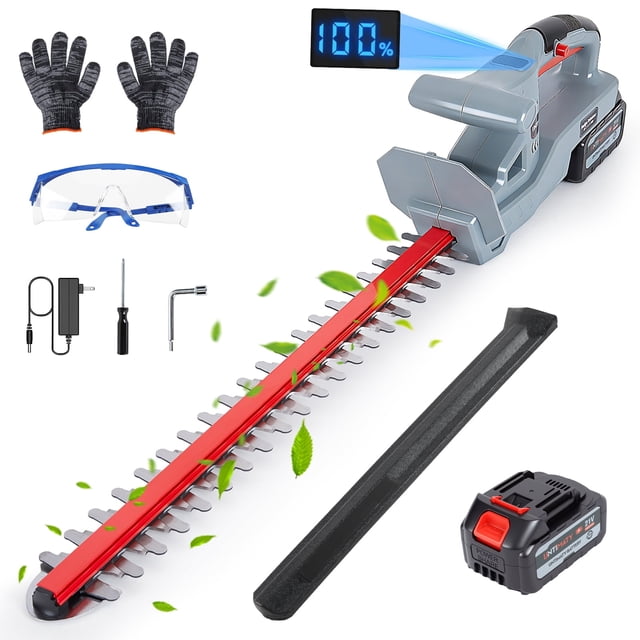Cordless Hedge Trimmer, UNTIMATY 21V Electric Bush Trimmer with 20 ...