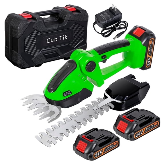 BN-LINK Cordless Hedge Trimmer with Battery Electric Grass Trimmer Hedge Shears 2 in 1 Handheld Mini Grass Cutter
