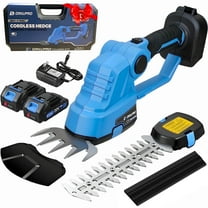 Hedge Trimmer,GOCHIFIX 2 in 1 Cordless Hedge Trimmer with 2 PCS 21V Battery and Storage Box,Lightweight Grass Trimmer for Gardens,Yards and Lawn 