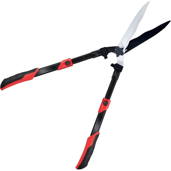 Hedge shears, Extendable 26"-32" Hedge Clippers with Sharp Wavy Blade, Manual Hedge Trimmer for Trimming Borders and Shaping Shrubs, Garden Shears Pruner for Lawn and Yard Tools