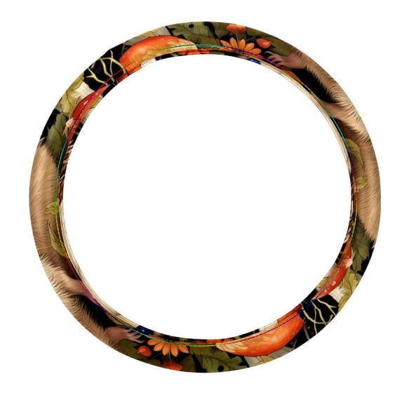 Hedgehog 14.5 Inch Printing PVC Leather Steering Wheel Cover Auto Accessories