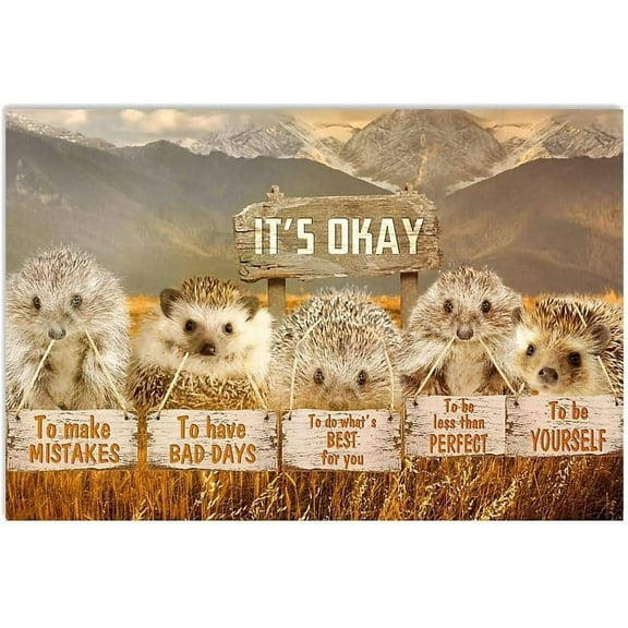 Hedgehog 70 Piece Jigsaw Puzzle For Adults And Families - It's Okay To Make Mistake To Be Yourself Wooden Jigsaw Puzzle - Family Fun & Leisure Beginner Jigsaw Puzzle Toys