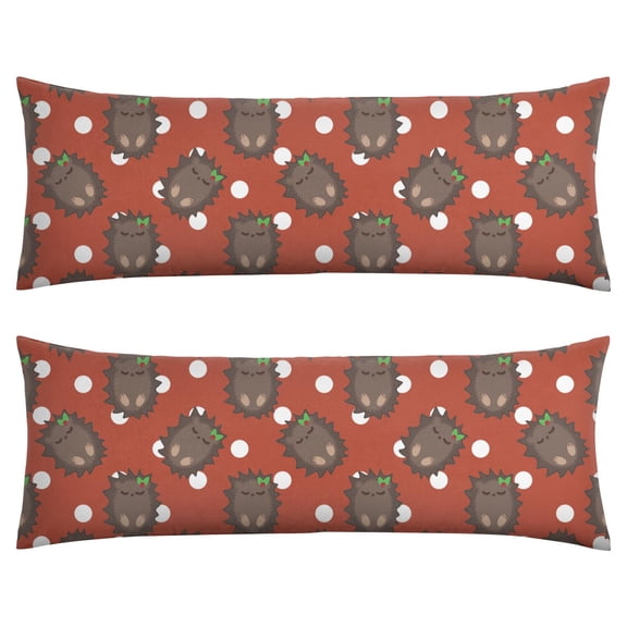 Hedgehog Adorable Artistic Print Body Pillow Cover 20x54 - Stretchy Durable Machine Washable for All-Season Use